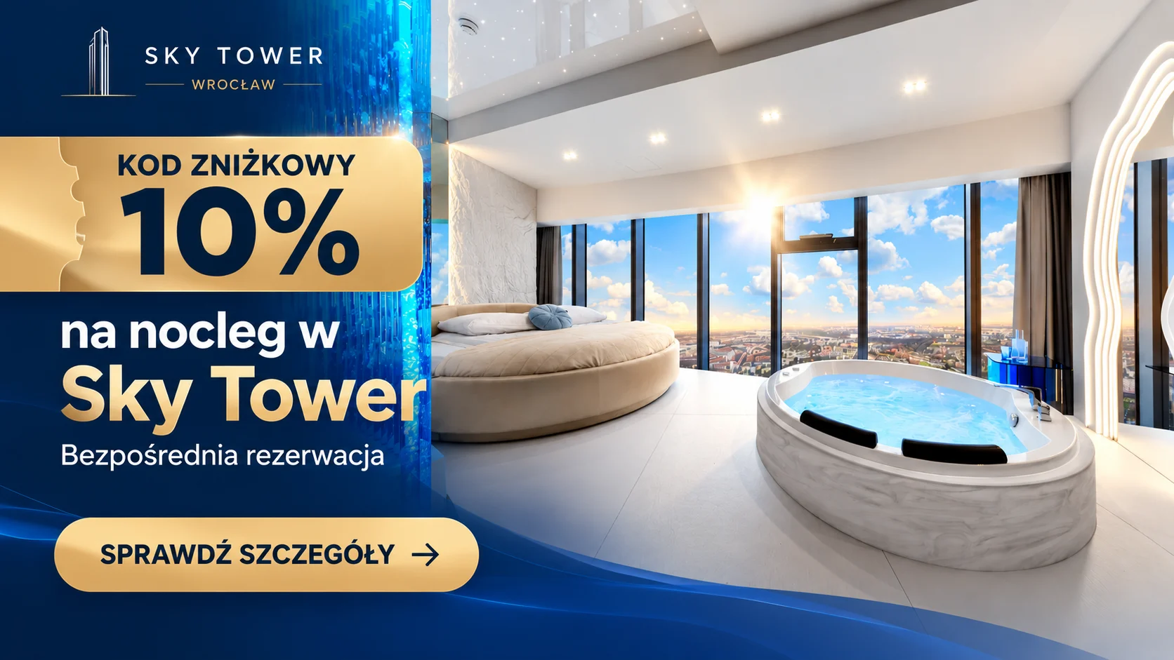 Kod zniżkowy 10% na nocleg w Sky Tower Wrocław – bezpośrednia rezerwacja